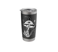 Trippy Mushroom Moon Magic Eye Blackwork Stainless Steel Insulated Tumbler