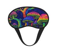 Trippy Mushrooms Magic World Art Blackout Sleep Mask 7.7 x 3.9 Inches | Silky Soft Blackout Breathable Eye Cover Comfortable Elasticity Sleep Aid Night Blindfold Unisex For Sleeping Travel