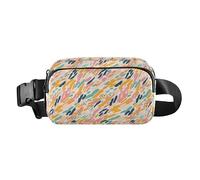 Trippy Mushrooms Rainbow Women Men Teens Cute Waist Pack Crossbody Bag for Travel Gym Work, Tiger Print, One Size