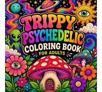TRIPPY PSYCHEDELIC COLORING BOOK FOR ADULTS: 50 Surreal Designs Featuring Mushrooms, Aliens, Cosmic Worlds, Optical Illusions, Weird Creatures and Groovy Fantasy Art