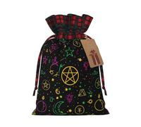 Trippy Purple Sun Moon Art Witchcraft Christmas Gift Bag 11.8 x 8.3 Inches | Drawstring Gift Bag With Tags Reusable Gift Wrapping Bag For Storing Candies And Snacks For Festivals Party Weddings Gifts