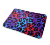Trippy Red Pink Purple Blue Cheetah Leopard Print Door Mats Absorbent Barrier Mat Washable Floor Mats For Kitchen Shower Entrance 40X60Cm