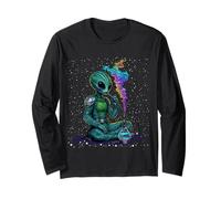 Trippy Space Smoking Alien Psychedelic Galaxy Vapor Long Sleeve T-Shirt