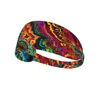 Trippy Space Sweat Band Headwrap Headbands Running Sports Sweatbands For Women Men