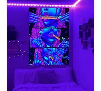 Trippy Tapestry Blacklight Tapestry Weed Tapestry for Stoner Wall Tapestry for Bedroom Room Accessories Canna ccessories Weed Smoking Accessories Trippy Room Decor Weed Accessories Posters 48”x36”