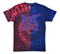Trippy Text Tie Dye T-Shirt Bob Marley Red XXL