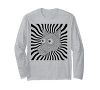 Trippy Wolf Animal Art Hypnotic Psychedelic Cartoon Dog Long Sleeve T-Shirt