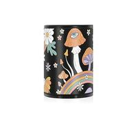 Trippy Woodland Mushrooms Rainbow Ashtrays For Cigarettes Outdoor with Lid Smell Proof Stainless Steel Portable Smokeless Mini Trash Can With Lid Ash Tray With Lid Outdoor for Car Cup Holder Office