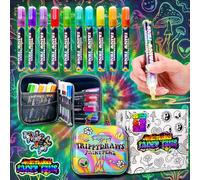 Trippydraws 30 Premium Acrylic Paint Markers for Adults, Teens & Kids, Vibrant Paint Pens w/Trippy Carry Case, Smooth, Non-Toxic, Quick-Dry Colors for Scrapbooking, Drawing & Journaling Projects