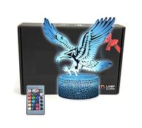 TriPro 3D Eagle Night Light, Bald Eagle Optical Illusion Lamp with 16 Colors & Remote, LED Desk Lamp for Kids Boys Bedroom Decor for Teen Boys, Wildlife Animal Lamp