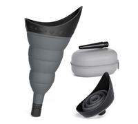TRIPTIPS Pee Conch Foldable Female Urinal Device Portable Urinal for Women Pee Funnel for Women Travel, She Pee Cup for Women, Stand to Pee Reusable Womens Urinal Funnel with Tube and Case (C-Black)