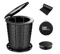 TRIPTIPS Upgrade Retractable Portable Toilet Foldable Height Adjustable Travel Toilet for Car Camping Toilet Portable Potty for Adults and Kids, Portable Toilet for Camping, XL Size (Black-13'')