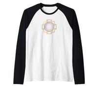 Tripura Sundari 3 Goddess Golden Lotus Design Raglan Baseball Tee