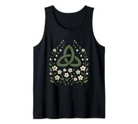 Triquetra Celtic Knot with Spring Wildflowers Tank Top