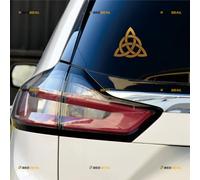 Triquetra Celtic Trinity Knot Symbol Sticker Decal Vinyl - 3 Pack Gold, 5.1cm, 7.6cm, 12.7cm - No Background for Car Boat Laptop Cup Phone