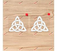Triquetra Celtic Trinity Knot Symbol Vinyl Decal Sticker - 2 Pack White, 7.6cm - for Car Laptop Window Phone