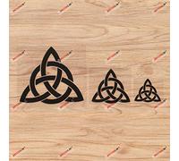 Triquetra Celtic Trinity Knot Symbol Vinyl Decal Sticker - 3 Pack Black, 5.1cm, 7.6cm, 12.7cm for Car Laptop Window Phone