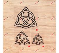 Triquetra Celtic Trinity Knot Symbol Vinyl Decal Sticker - 3 Pack Black, 7.6cm, 10.2cm, 15.2cm - No Background for Car Laptop Window Phone 06200