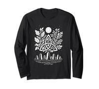 Triquetra Moon Pagan Druid Celtic Symbol Artwork Long Sleeve T-Shirt