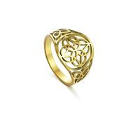 Triquetra Trinity Knot Ring Witches Knot Irish Celtic Knot Claddagh Ring Stainless Steel Nordic Viking Ring Band Jewelry for Men,Women, 8 UK, Stainless Steel, No Gemstone