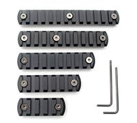 Trirock 5-pack Black Keymod picatinny rail sections kit fits key mod handguard rail mount system - 5,7,9,11,13 Slots