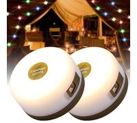 TRIROCKS 2 Pack Camping String Lights Portable Outdoor Hanging Lights 26.24Ft with 5 Lighting Modes IPX4 Waterproof Rechargeable LED Fairy String Lights for Garden Yard Christmas Party Camping Hiking