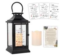TRIROCKS Memorial Bereavement Lantern in Memory of Loved One Memorial Gifts for Loss of Mother Father Remembrance Sympathy Gifts with LED Candle and Tribute Stickers & Postcard