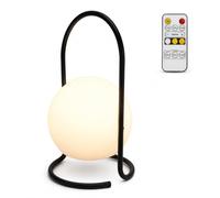 TRIROCKS Rechargeable Cordless Table Lamp, Portable LED Bedside Lantern with Remote Control, 3 Light Modes, 4000mAh Battery Operated Lamp for Bedroom, Living Room, Patio, Camping, Black