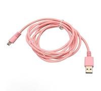 TRISAR USB Mechanical Gaming Keyboard Charging Cable, Nylon Braiding Cable Mini USB 6.6ft Metal Interface Keyboard Charging Cable for BlackWidow TE Chroma V2 (Pink)