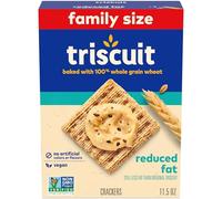 Triscuit Reduced Fat Whole Grain Wheat Crackers, Vegan Crackers, Family Size, 11.5 oz