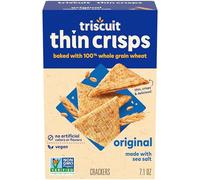Triscuit Thin Crisps Original Whole Grain Wheat Crackers, Vegan Crackers, 7.1 oz