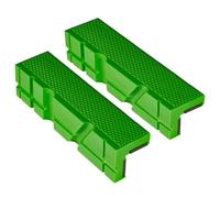 TRISENSE 6" TPU Soft Jaws for Bench Vise, Universal Magnetic Vise Jaw Pads, Multi-Groove and Textured Inserts for Clamping Woodworking Metal Plastics, 1 Pair, Green