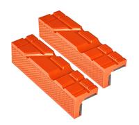 TRISENSE 6" TPU Soft Jaws for Bench Vise, Universal Magnetic Vise Jaw Pads, Multi-Groove and Textured Inserts for Clamping Woodworking Metal Plastics, 1 Pair, Orange