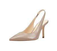 Trish Lucia Womens Slingback Pointed Toe Stiletto Pumps Slip-on High Heels Office Lady Sandals Party Prom Dress Shoes, Milk Coffee, 4.5 UK