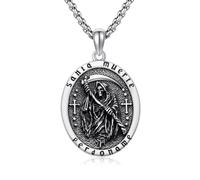 TRISHULA 925 Sterling Silver Sacred Necklaces and Order St Florian St Sebastian St Michael Poseidon St Christopher Christopher Prayer Gel Michael Odin and Death Gift for Men on Holidays