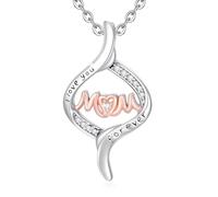 TRISHULA Halskette aus 925er Sterlingsilber für Mütter Infinity Pendant Mother's Day Jewelry Gift for Mom Grandma Wife from Daughter Son 18"+2" Adjustable Gift Box Included