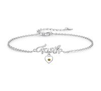 TRISHULA Mustard Seed Bracelet Sterling Silver Religious Faith Adjustable letter Faith Bracelet Mustard Seed Jewellery Gifts for Women Girls