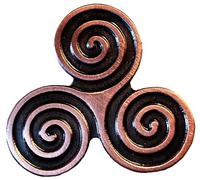 Triskelion Triple Spiral Celtic Neolithic Wiccan Triskele Symbol Metal Pin Badge