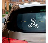 Triskelion Triskele Symbol Sticker Decal Vinyl Celtic Irish - 2 Pack White 10.2cm - for Car Boat Laptop Cup No Background Die-Cut