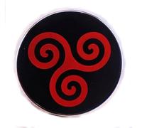 Triskelion Triskeles Red Triple Spiral Celtic Ancient Greek Roman Norse Viking 1.2" Enamel Pin Badge