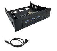 Trisoye 4 Ports Front Panel Hub 6Gbps Internal Metal USB Hub with USB-Cand3 USB 3.0 Ports Computer Optical Drive Front Panel