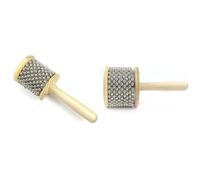 Trisoye Wooden Hand Kabasa with Stainless Steel, Hand Cranked Percussion Instrument with Metal Beads for Adult Band Music
