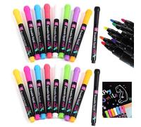 Trispityor 18 Pack Chalk Pens for Chalkboard Glass Menu Board Window Signs | Chalk Pens for Blackboards Chalk Markers Liquid Chalk Pens Blackboard Pen Dry Erase Fine Tip Neon Color for Writing