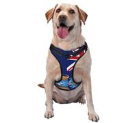 Tristan Da Cunha Flag No Pull Dog Harness Adjustable Reflective Oxford Easy Control Medium Large Dog Harness