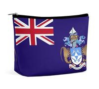 Tristan Da Cunha Flag Portable Makeup Bag Zipper Cosmetic Pouch Organizer for Women Girls