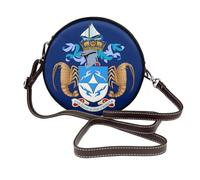 Tristan Da Cunha Flag Women Round Crossbody Bags Leather Sling Bag Purse