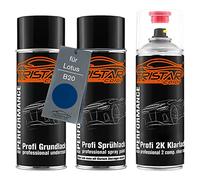 TRISTARcolor Car paint 2K spray can set for Lotus B20 Azure Blue Perl under + base coat 2K clear coat