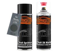 TRISTARcolor Car paint 2K spray can set for Skoda L7DL Grey Base coat 2K clear coat spray can