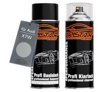 TRISTARcolor Car paint Spray can set for Audi X7W Eissilber Metallic/Cool Silver Metallic Base coat clear coat spray can 400ml