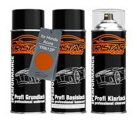 TRISTARcolor Car paint Spray can set for Honda/Acura YR612P Orange Sunrise Perl under + base coat clear coat spray can 400ml